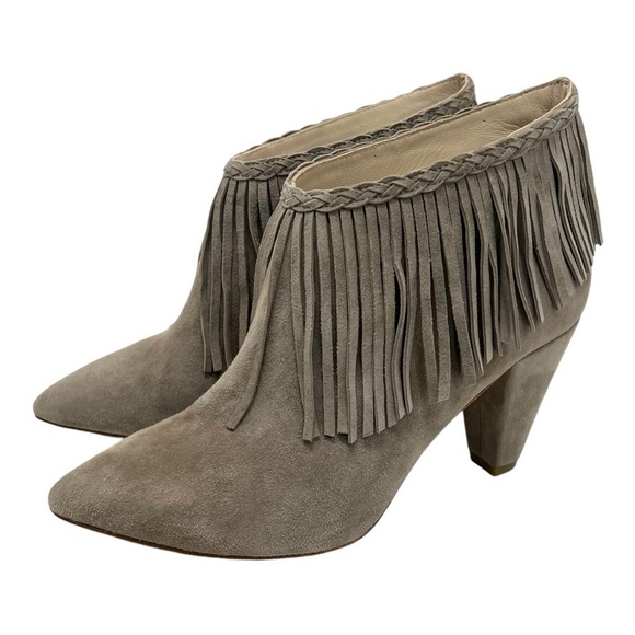 Anine Bing Irmelin Gray Suede Fringe Casual Booties Southwestern Boho Women’s 39 - Picture 3 of 15